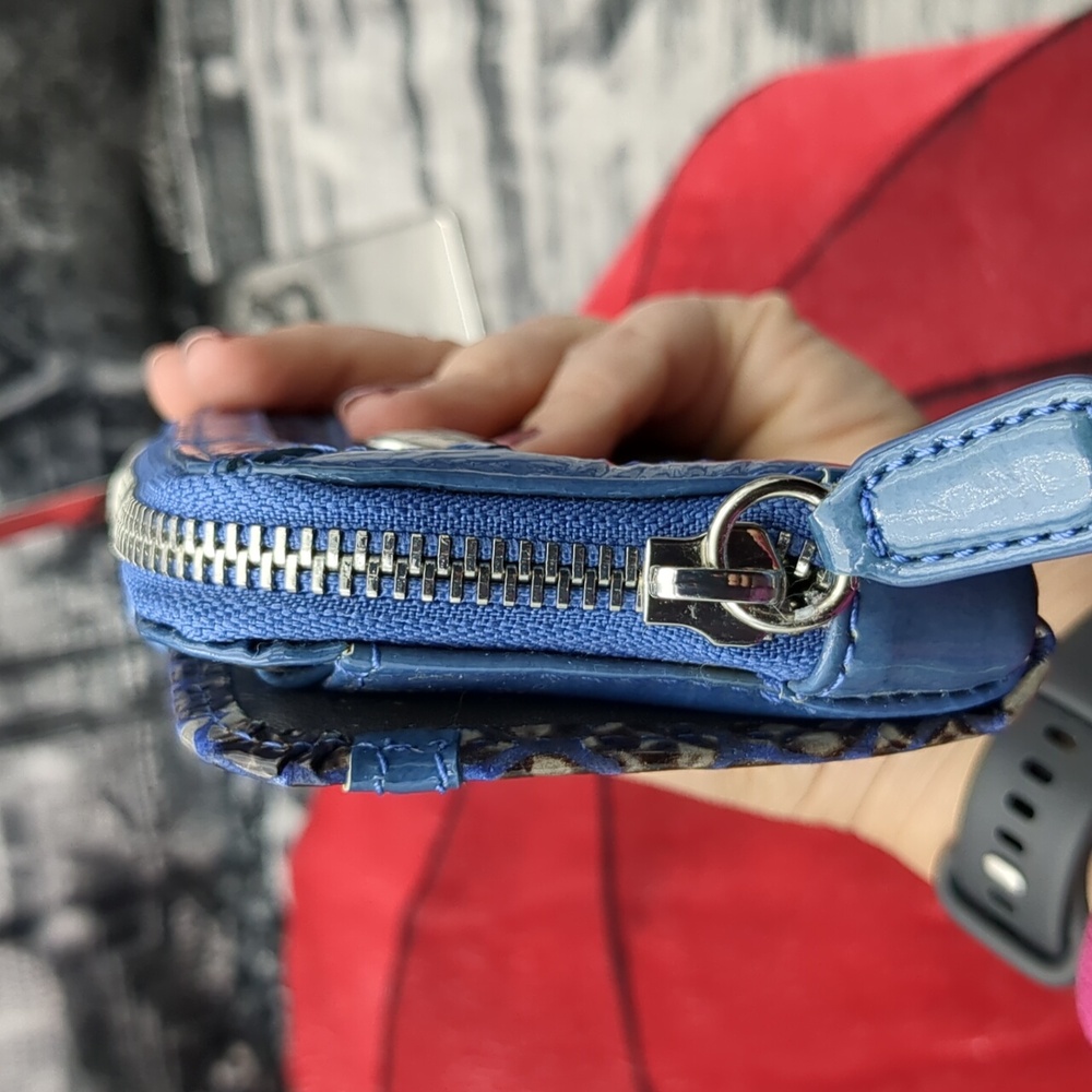 Brighton Blue Python Embossed Patent Leather Wall… - image 5